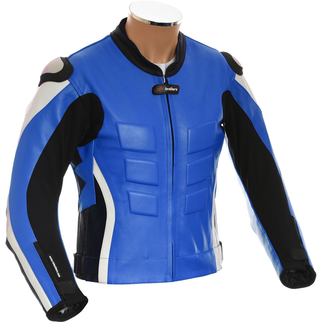 RTX AKIRA Blue Leather Motorcycle Jacket